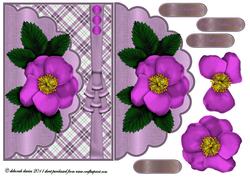 Mauve Floral Envelope Card