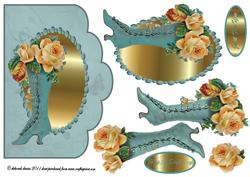 Blue Floral Boot