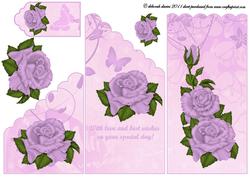 Lilac Rose Scallop Cascade Card