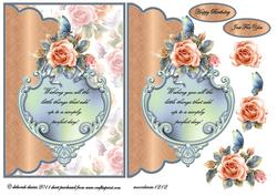 Floral Blue Birthday Verse