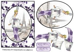 Mauve Deco Lady in Paris