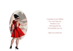 Red Lady Birthday Insert