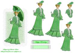 Green Vintage Lady
