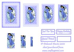 Elegant Lady in Blue Pyramids