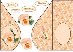 Orange Pansy Teardrop Card