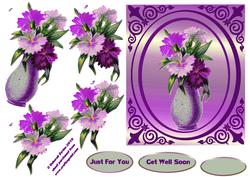 Mauve Vintage Flowers