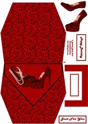 Red Animal Skin Handbag Card