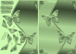 Peppermint Metalic Butterflies