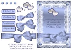 Silver Blue Wedding Verse Card