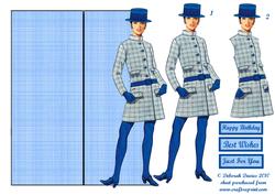 60s Chic in Blue Shaped Card