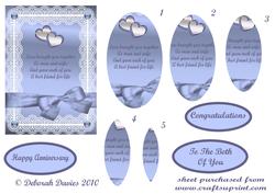 Silver Blue Wedding Verse Pyramage Card