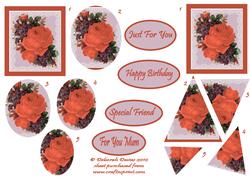 Duo Floral Pyramids in Orange