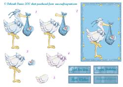 Aqua Stork Baby Card