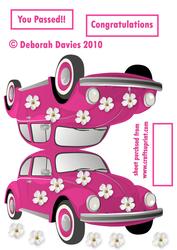 Pink Hippy Herbie Shaped Car