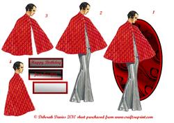 Elegant Lady in Red & Silver