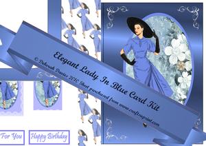 Elegant Lady in Blue Card Kit