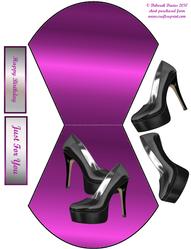Patent Shoes on Cerise Wobble Card
