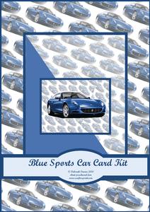 Blue Sports Car Card Kit