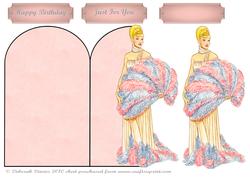 Feather Delight Lady Shaped Card