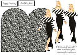 Black N White Lady Shaped Card