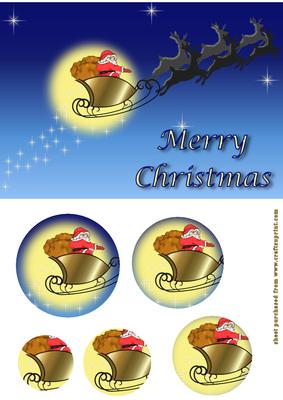 Santa Across the Moon