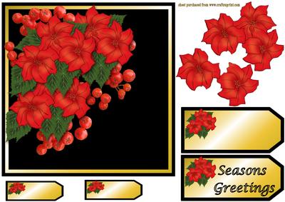 Poinsettia with Berries