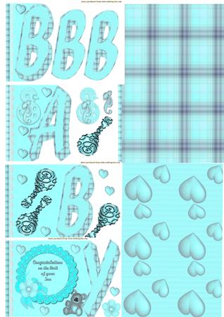 Word Card Baby in Blue