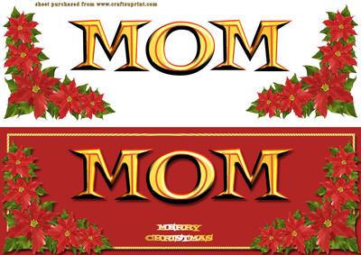Mom Word Card in Gold
