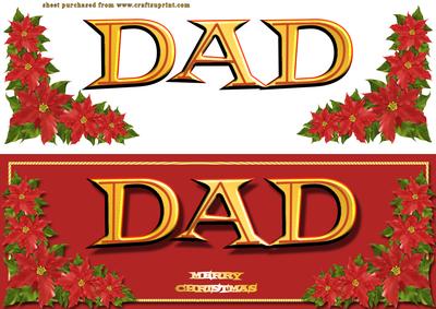 Dad Word Card in Gold