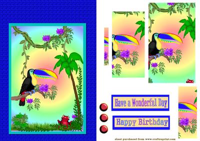 Toucan in a Tree on Blue