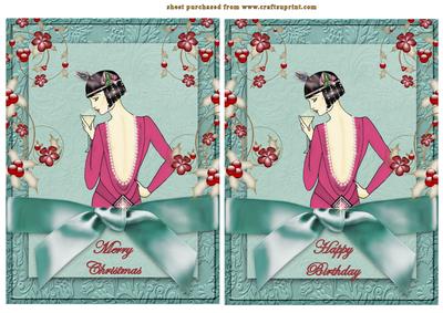 Framed Deco Girl in Pink