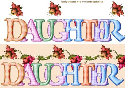 Daughter Word Card