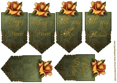 Rose Topped Tags