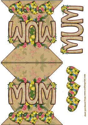 Mum with Hearts and Flowers