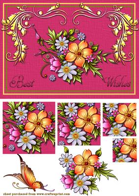 Flowers and Flourishes Pink