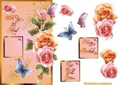 Butterflies with Roses