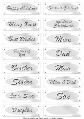 Silver Grey Sentiment Panels
