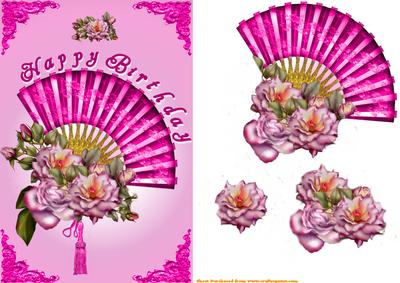 Pink Fan and Roses