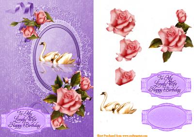 Swans and Pink Roses