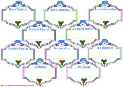 Snowman Tags