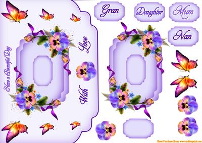 Pretty Pansies and Butterflies