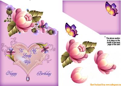 Pink Heart with Flowers