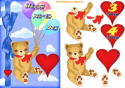 Birthday Bear and Balloons