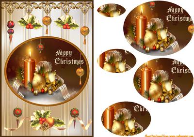 Christmas Holly and Candle