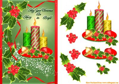 Christmas Holly and Candles