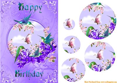 Birds, Blossoms, and Butterfly