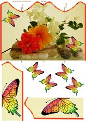 Floral with Floating Butterfly
