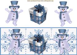 Blue Dancing Snowman