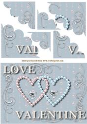 Iceblue Hearts and Pearls
