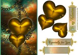 Gold Filigree Hearts